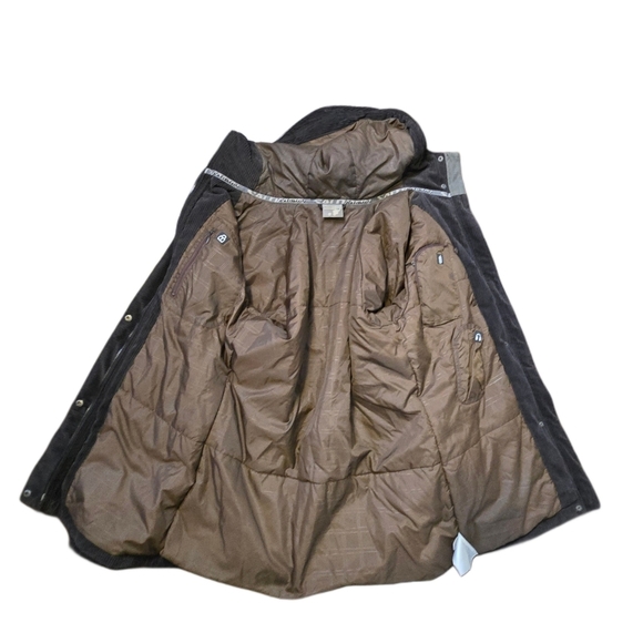 Vintage Salomon Corduroy Hooded Jacket Women’s L Embroidered Ski Snow Parka - Picture 6 of 13